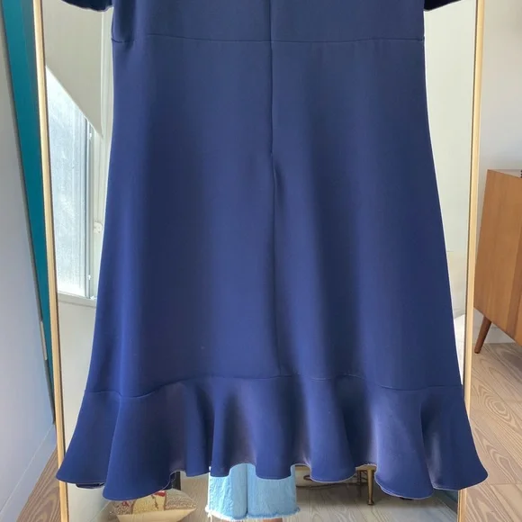 Shoshana Navy Ruffle Spiaggia Dress